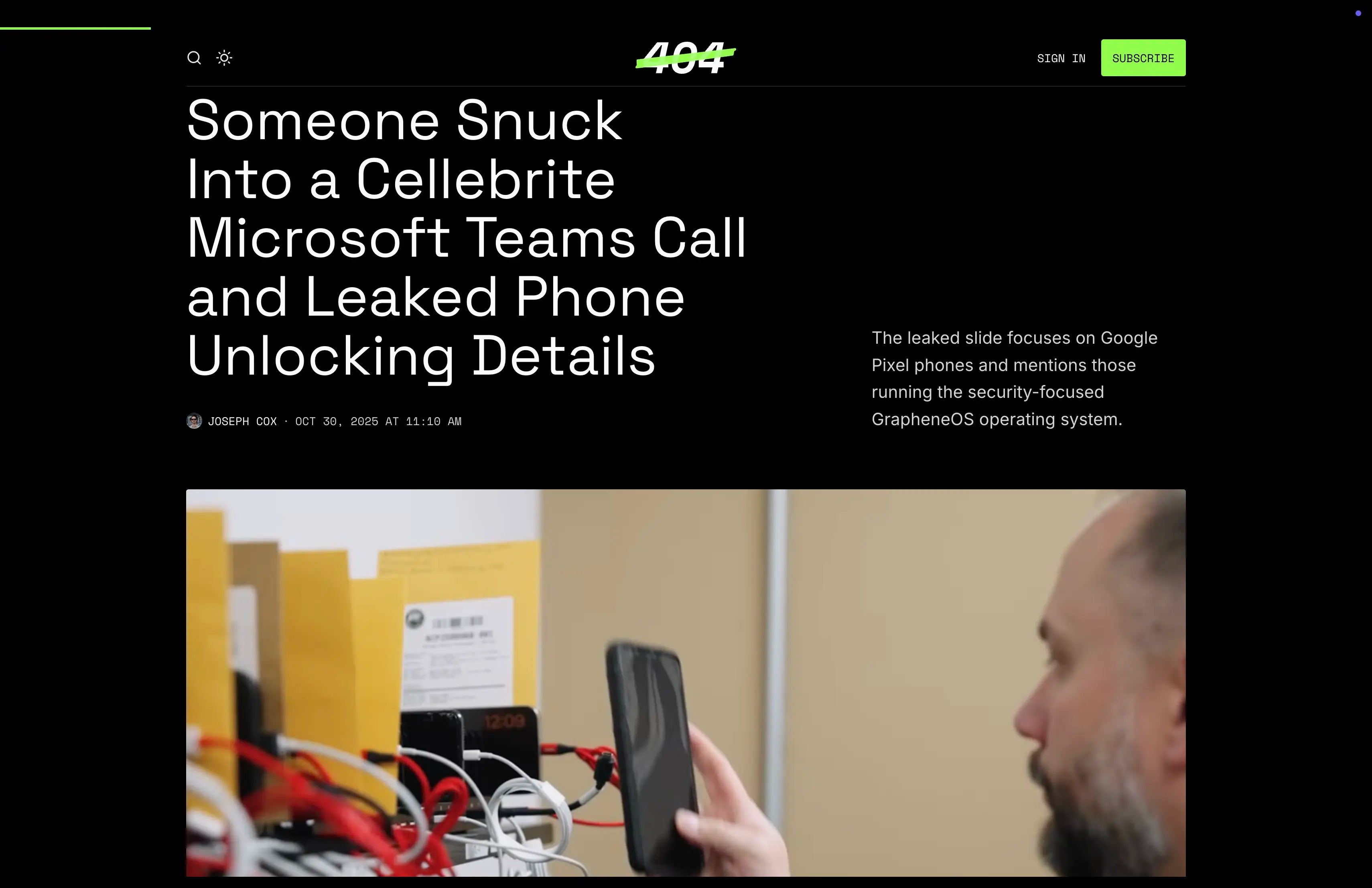 Screenshot of Cellebrite’s leaked internal Android OS Access Support Matrix listing phone models and whether they can be unlocked